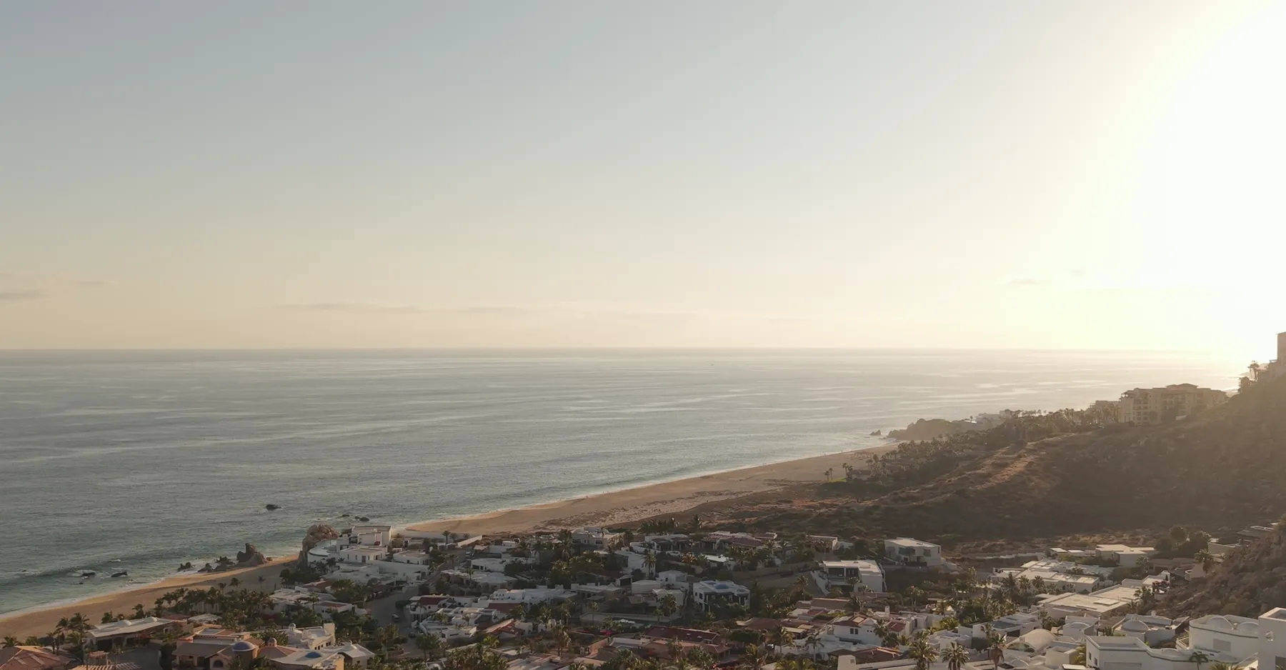Baja coastline at sunset