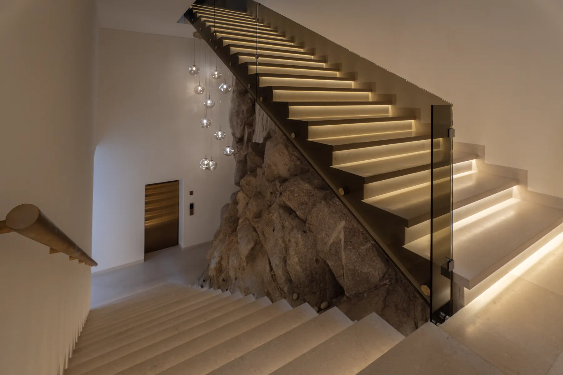 Sculptural interior staircase